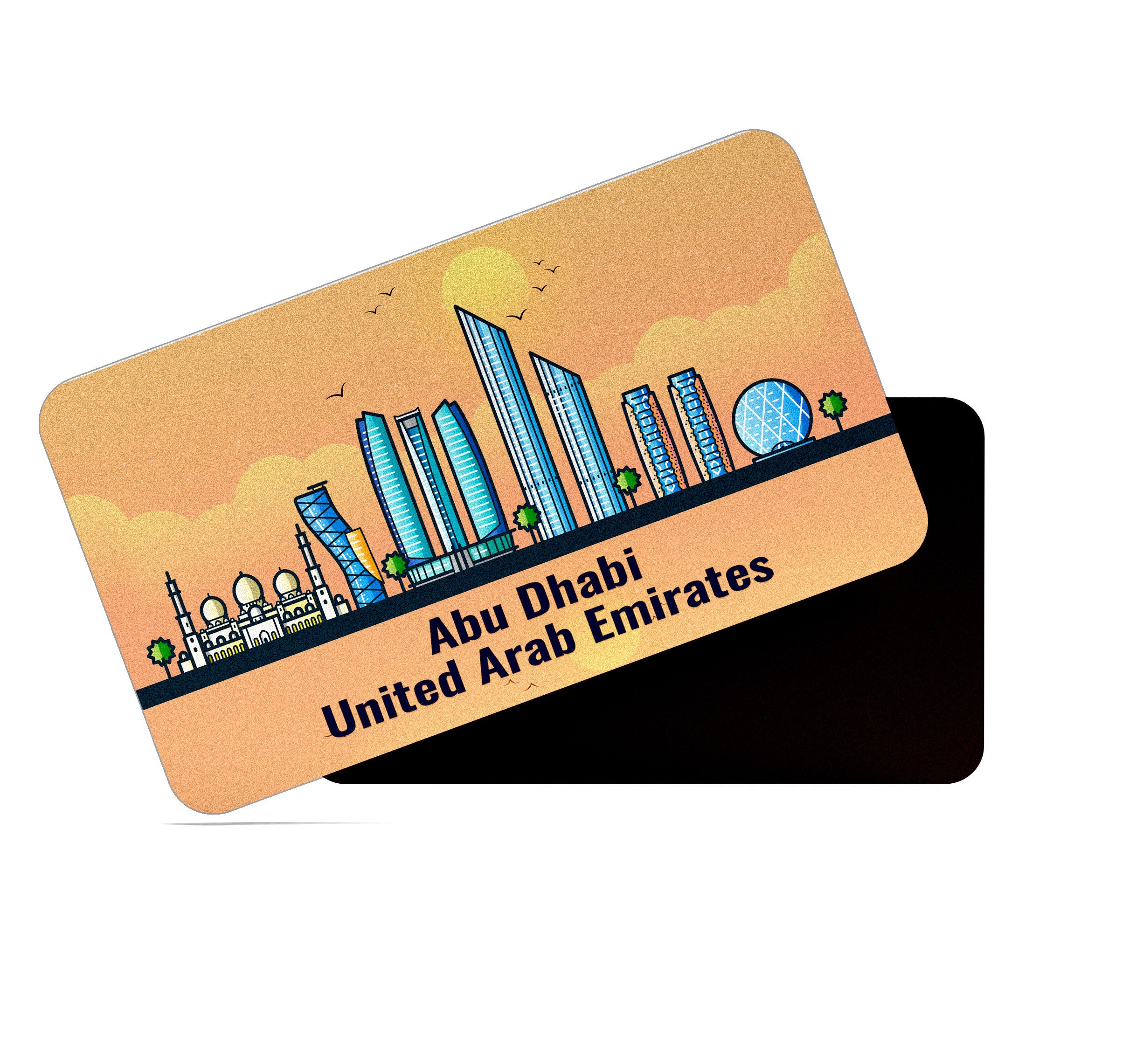 dhcrafts Rectangular Fridge Magnet Orange United Arab Emirates Abu Dhabi Design Pack of 1 (8.6cm x 5.4cm)